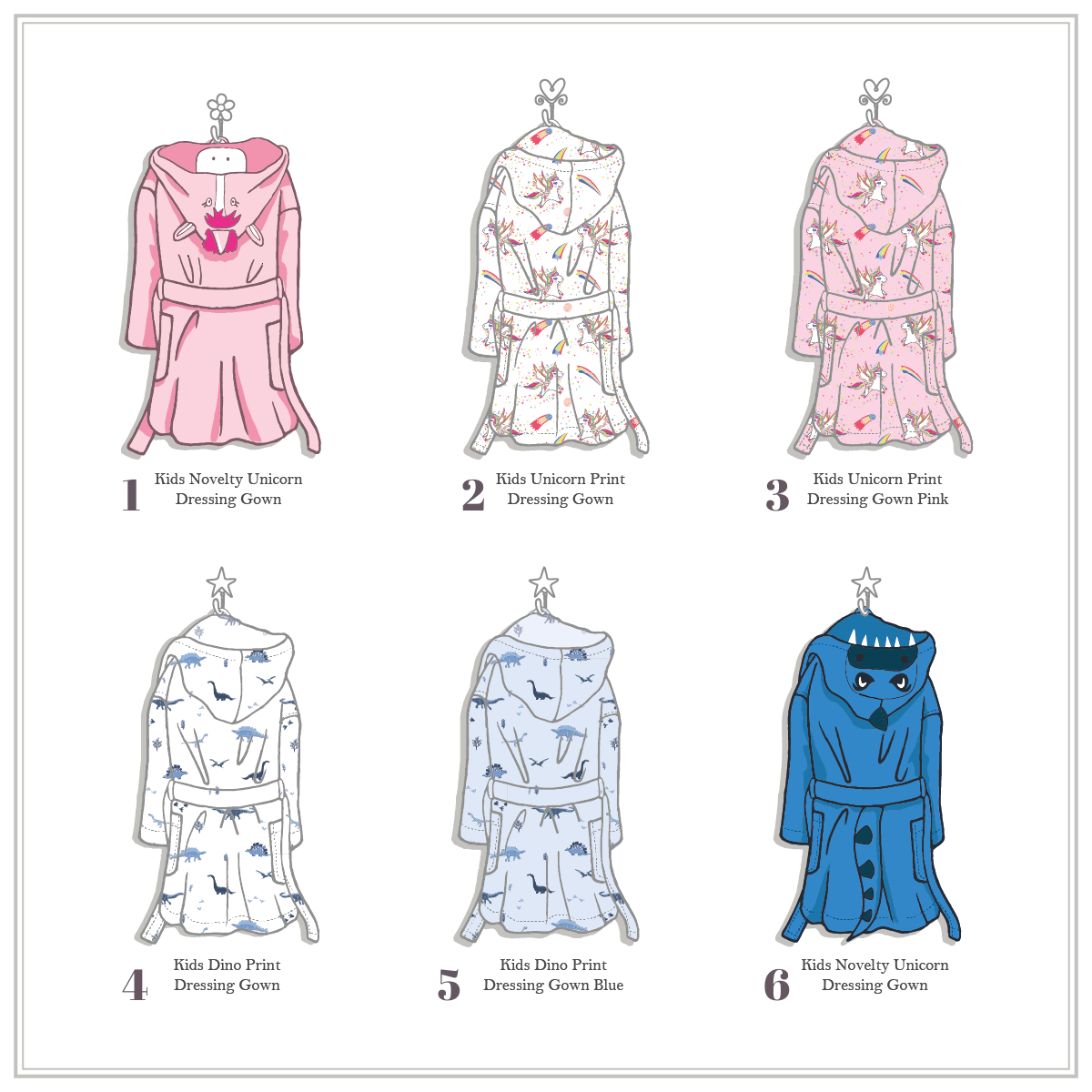 Family Personalised Dressing Gown Framed Print