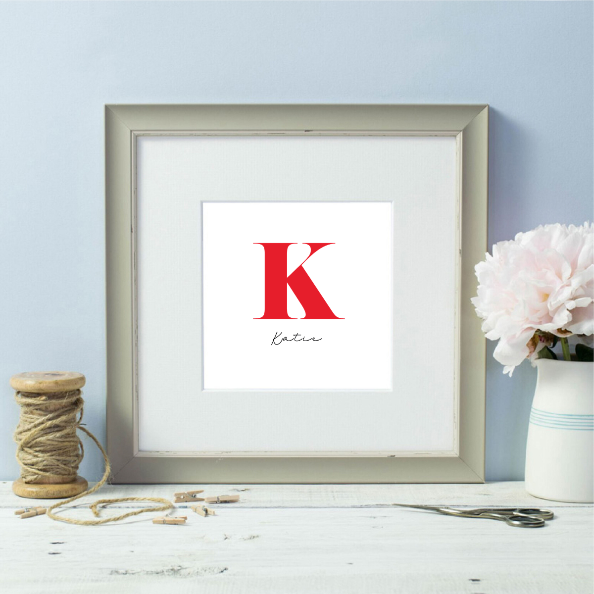 Initial Framed Print