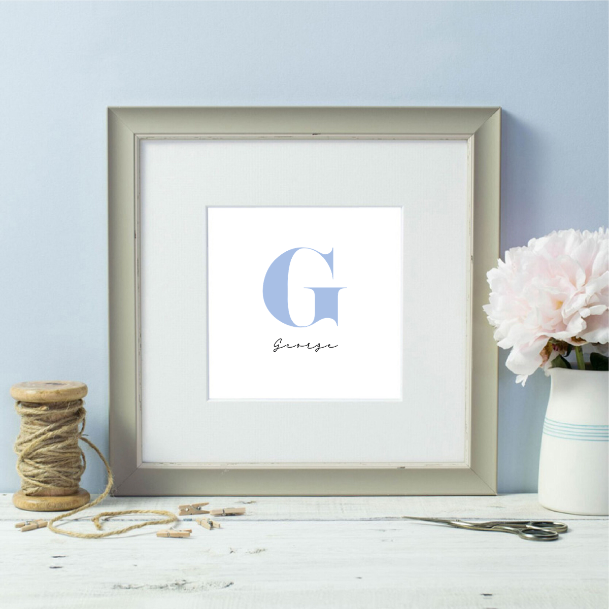 Initial Framed Print