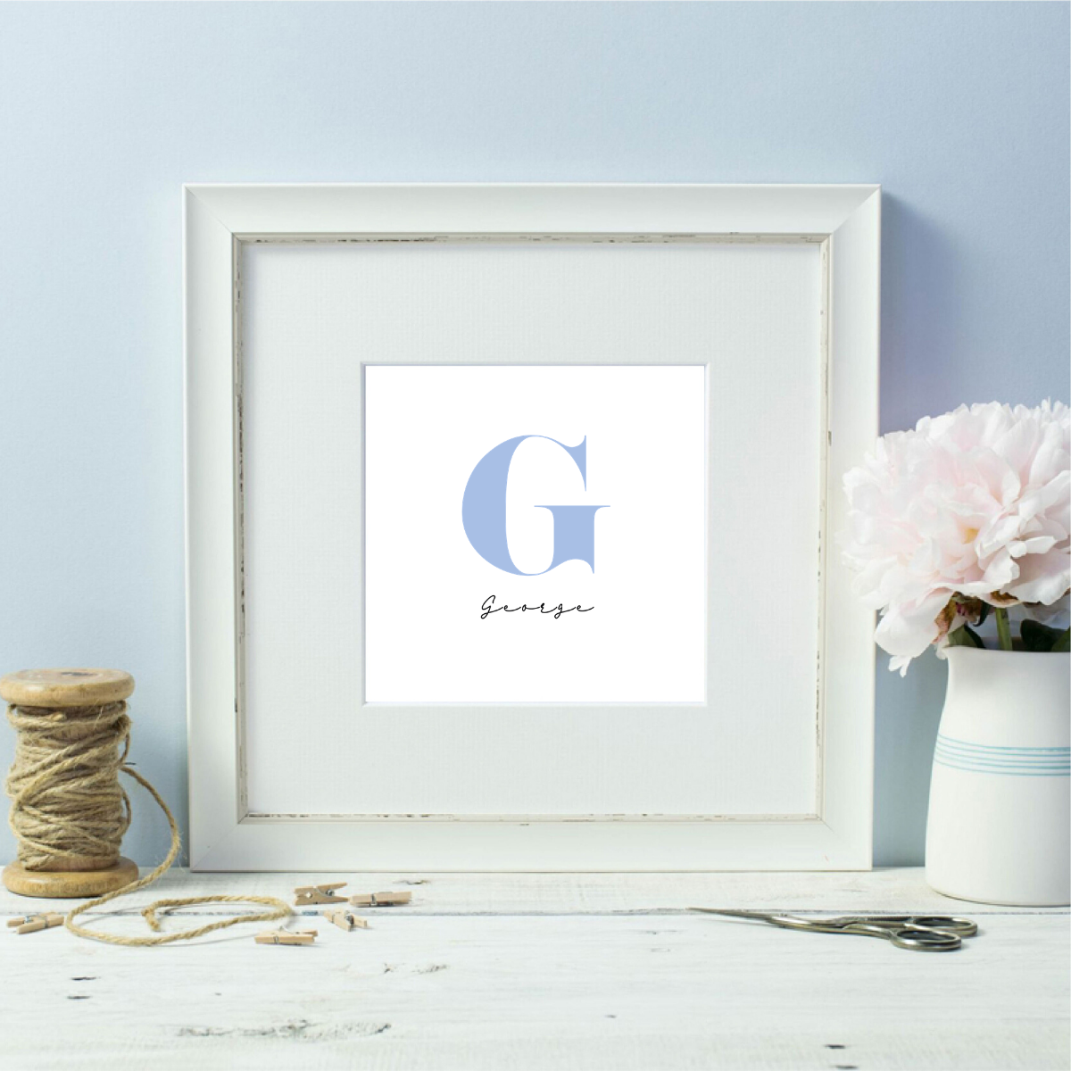 Initial Framed Print