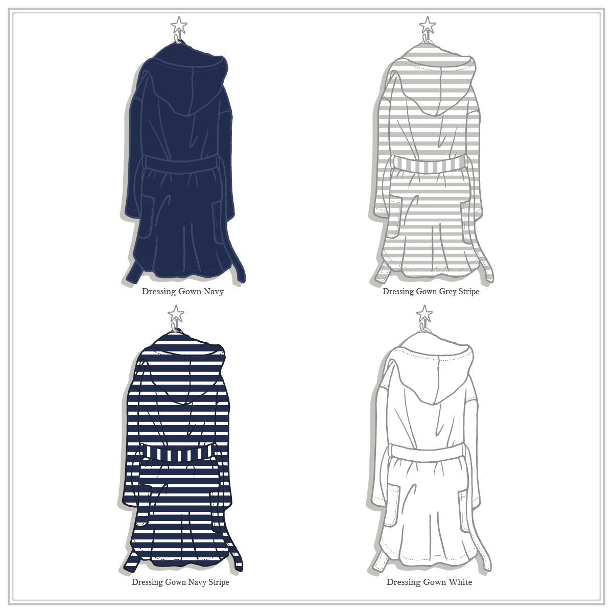 Family Personalised Dressing Gown Framed Print