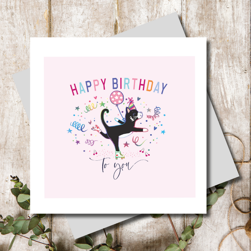 Confetti Celebration Birthday Dancing Cat