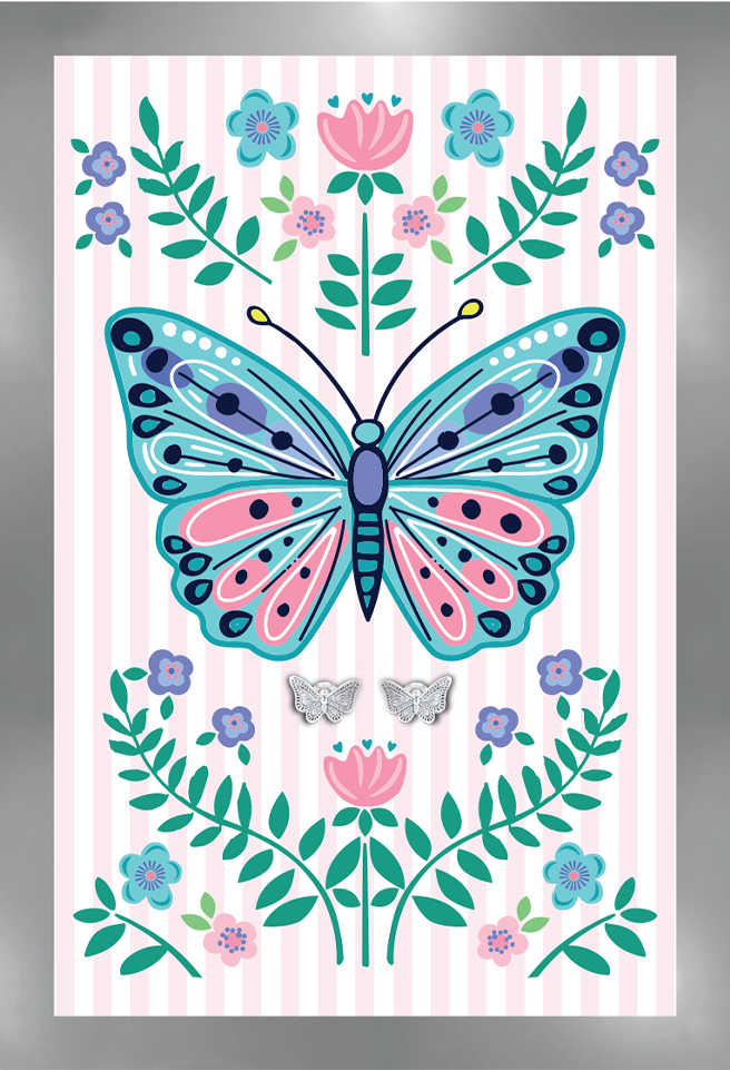 Little Pretties Butterfly Earring Card - Friendship Greeting Card