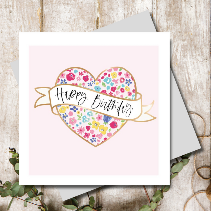 Pretty Lilly Birthday Floral Heart