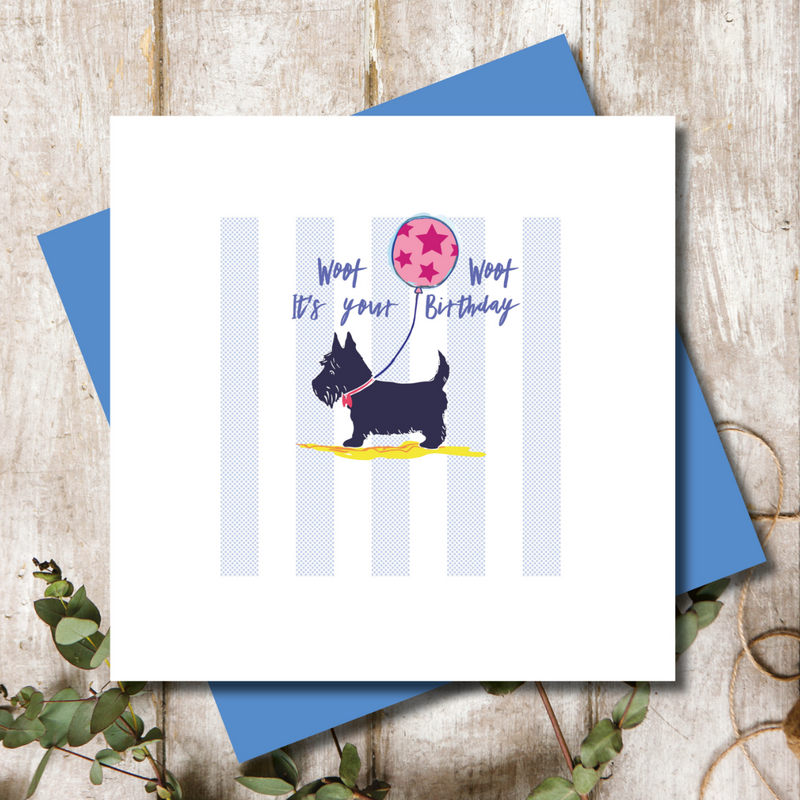 Scottie Dog Birthday Greeting Card 