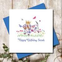 Personalised Queen For The Day Dachshund Greeting Card