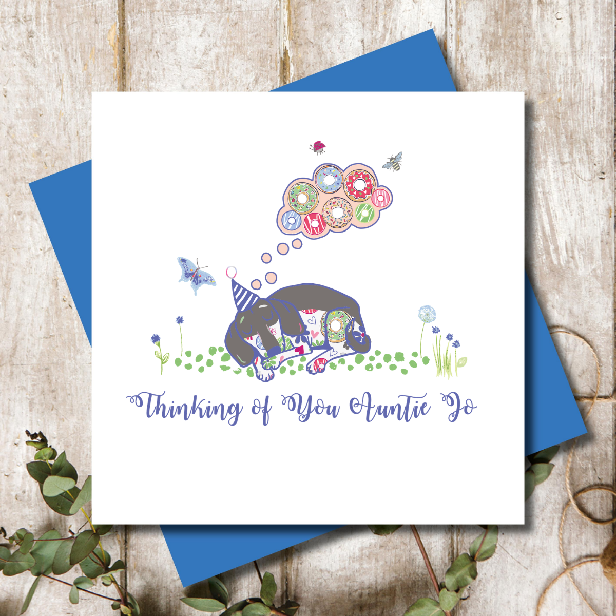 Personalised Thinking of you  Dachshund Dog  Greeting Card