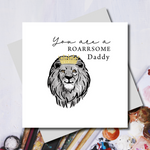 King Roarrrrsome Lion Father's Day Greeting Card
