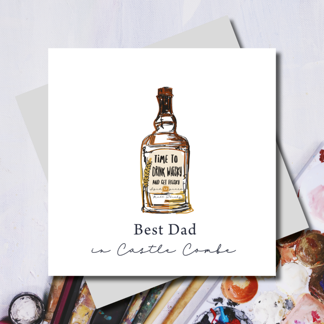 Vintage Whisky Dad Greeting Card1