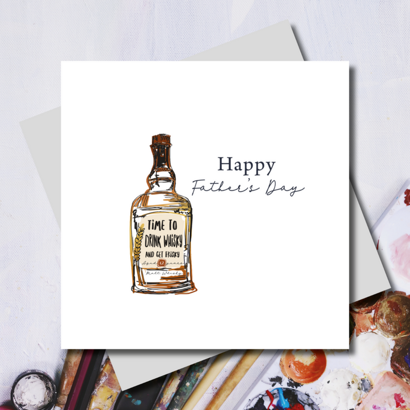 Vintage Whisky Happy Fathers Day Greeting Card