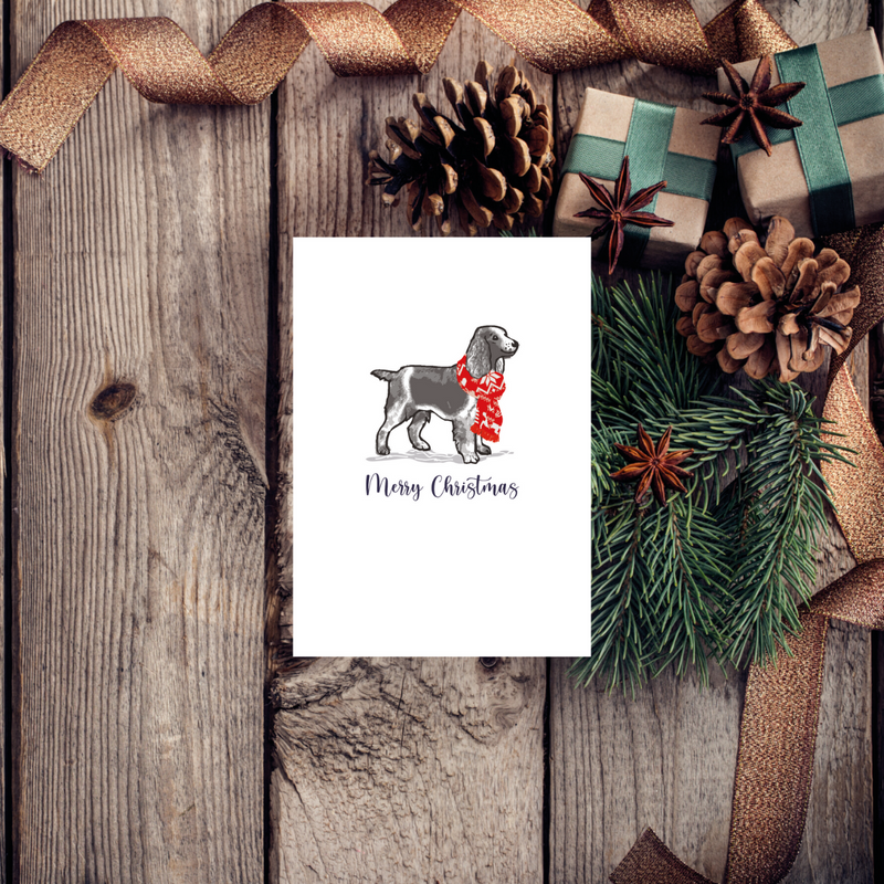  Spaniel Christmas Wishes Greeting Card