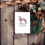 Greyhound Christmas Dog Greeting Card