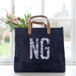 Zebra Print Initials Jute Shopper Bag