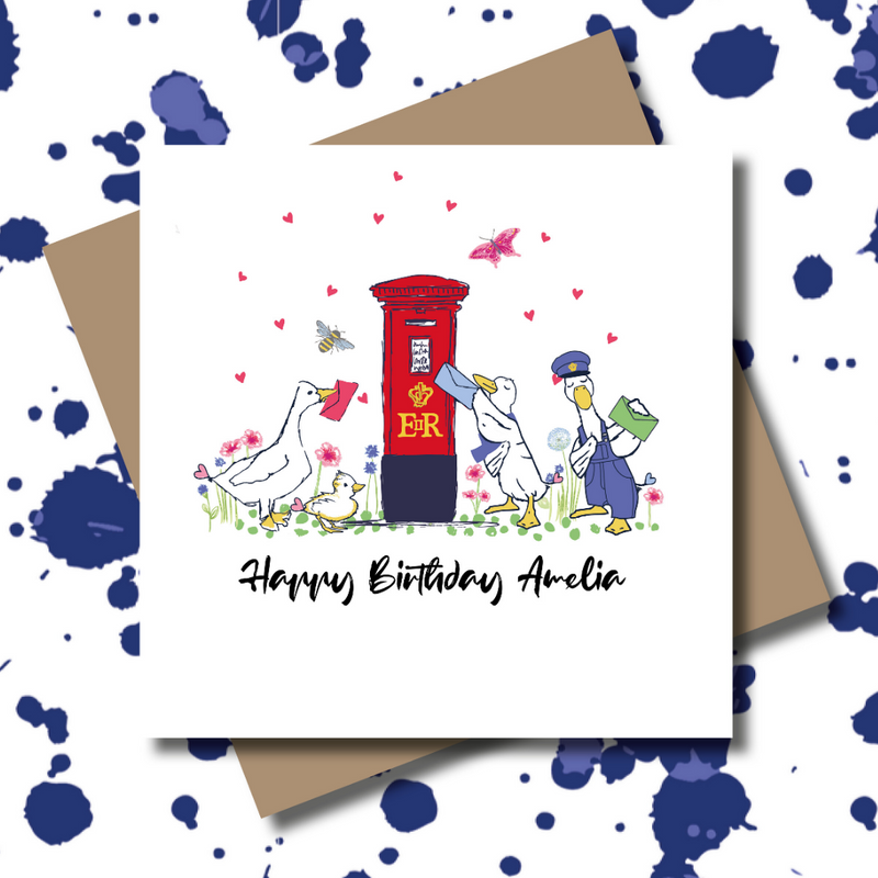 Key Worker Ducks Postbox Greeting Card