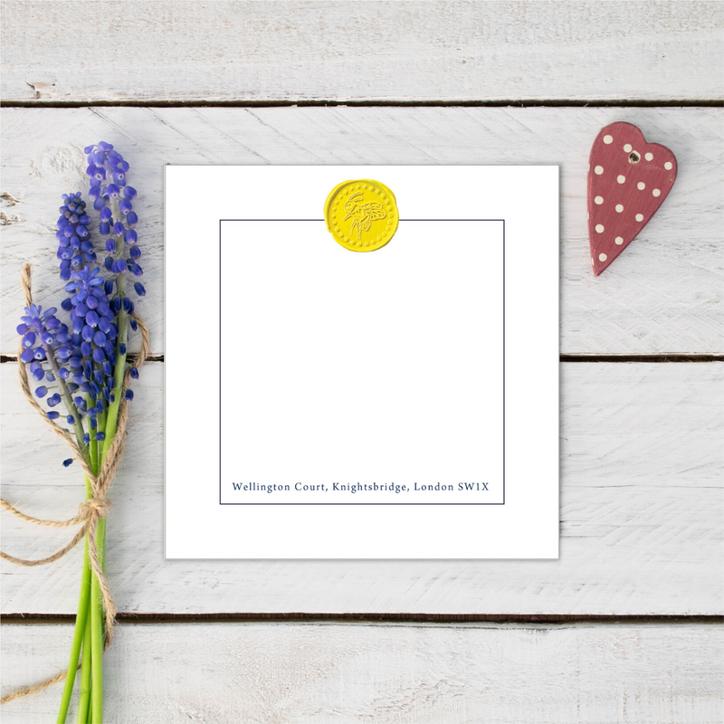 Personalised Bee Happy Yellow Wax Seal Notecards