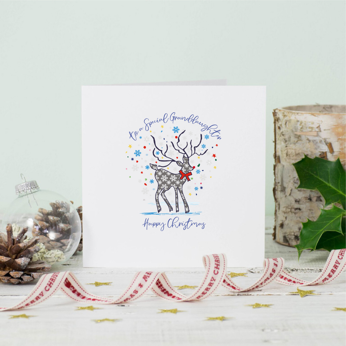 Granddaughter Stag Christmas Greeting Card