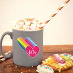 Rainbow Heart Personalised Mug