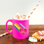 Rainbow Heart Personalised Mug