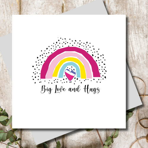 Animal Print Big Love and Hugs Rainbow Greeting Card