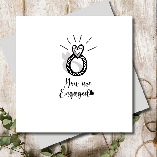 Spotty Animal Print Engagement Ring Greeting Card