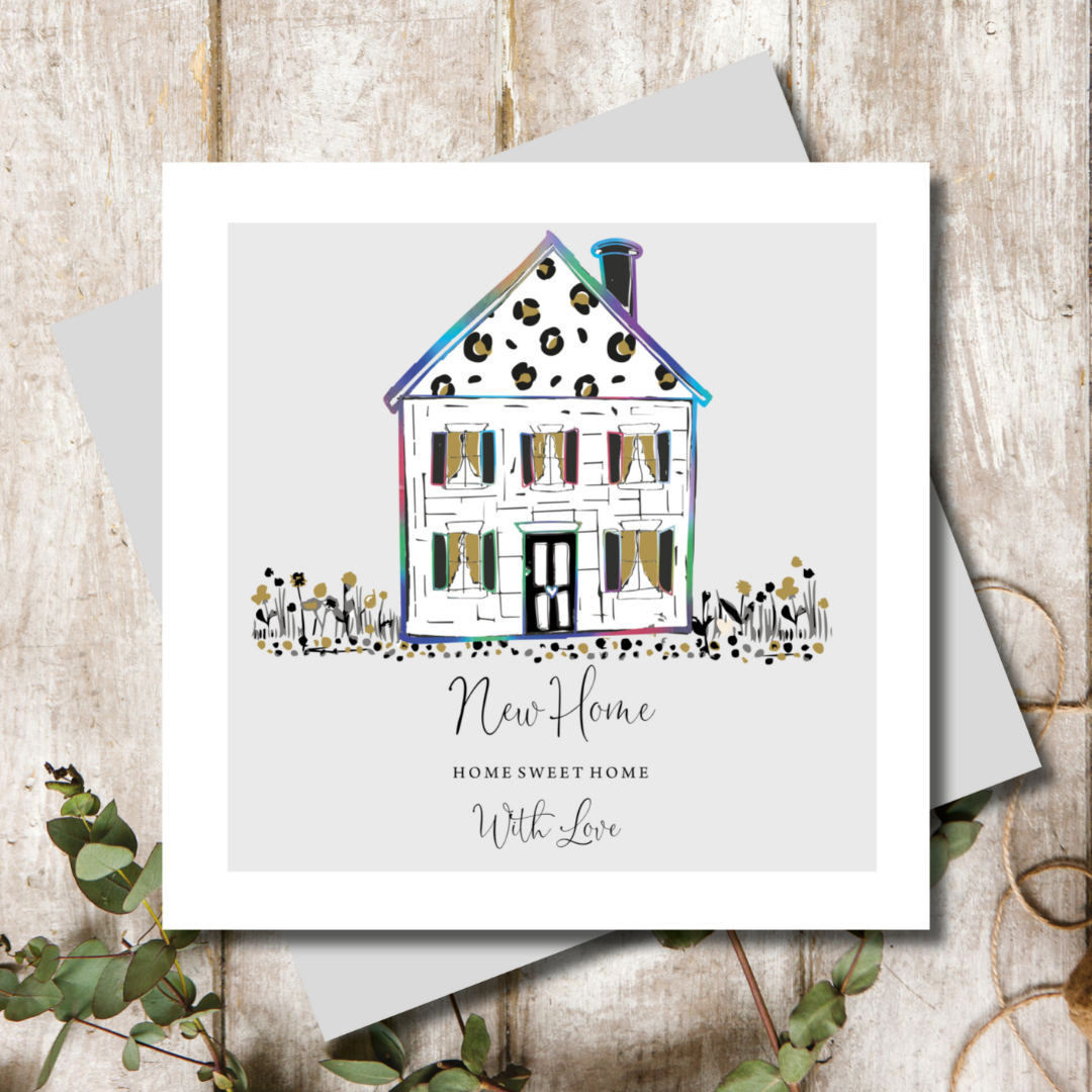 New Home Rainbow Foil Greeting Card