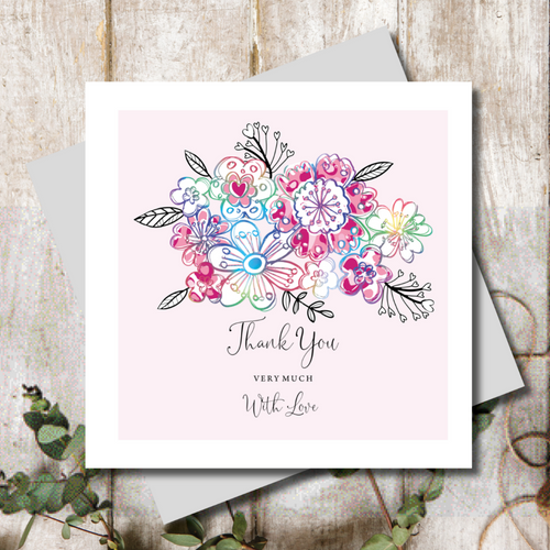Thank You Very Much Rainbow Foil Greeting Card 