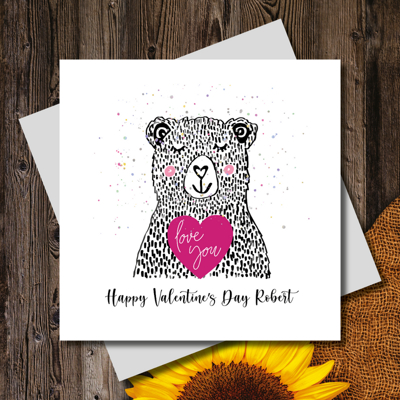 Bear Love Heart Greeting Card