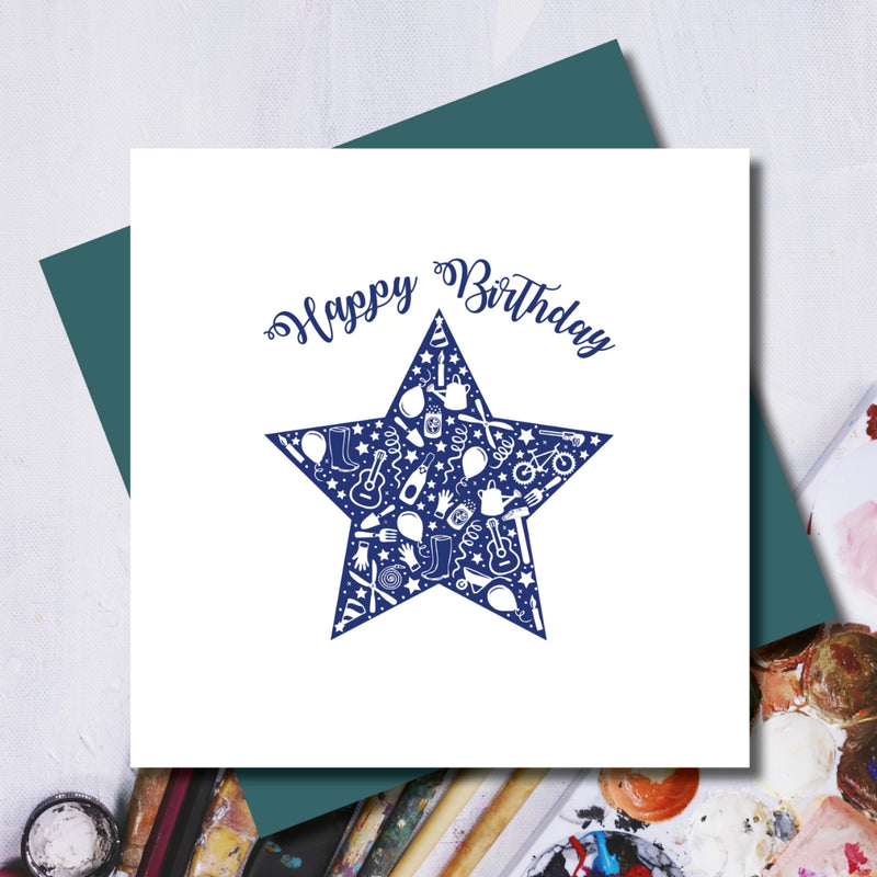 Daisy Happy Birthday Star Greeting Card