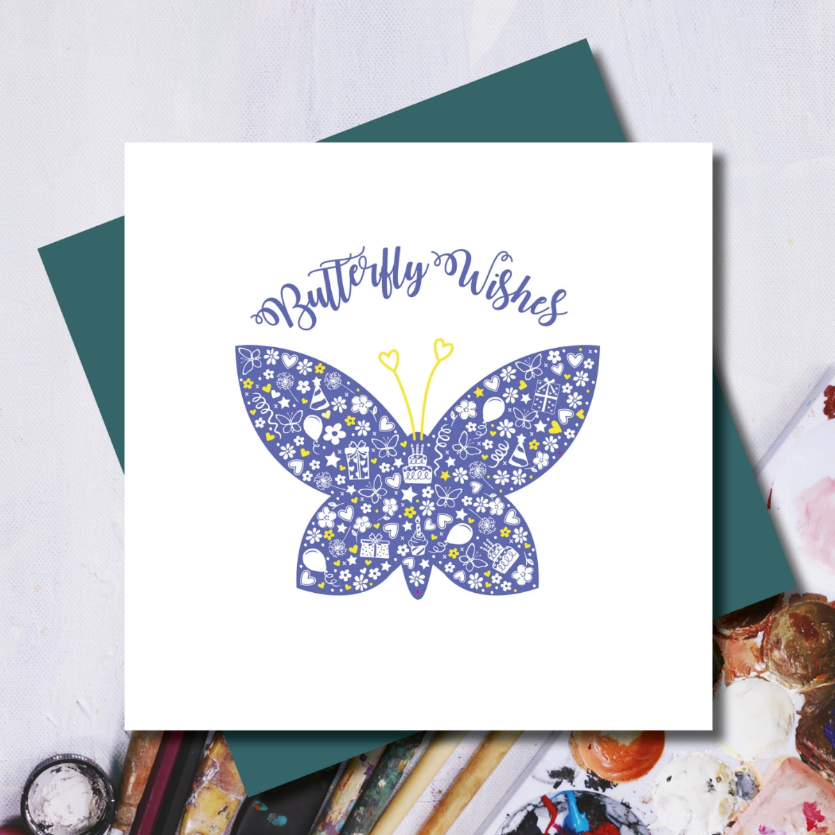 Daisy Butterfly Birthday Wishes Greeting Card
