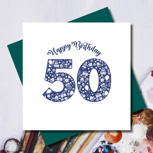 Daisy 50th Happy Birthday Greeting Card