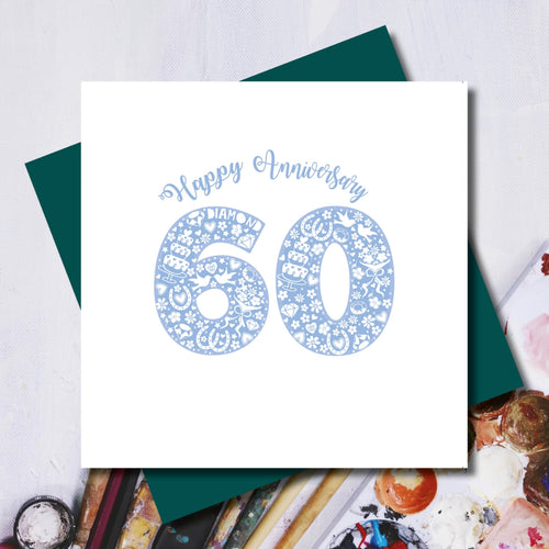 Diamond 60th Wedding Anniversary Greeting Card