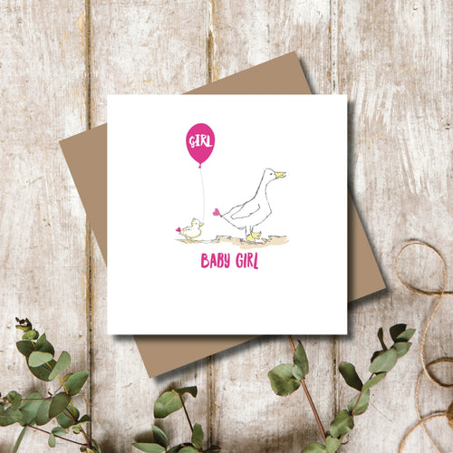 Duck Baby Girl Greeting Card