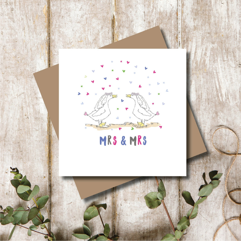 Wedding Mrs and Mrs Greeting Card