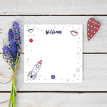 Personalised Rocket Out of Space Thank You Stationery Set