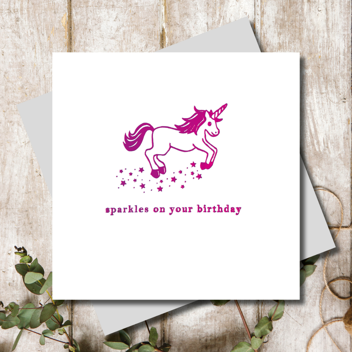 Unicorn Birthday Shimmer Greeting Card