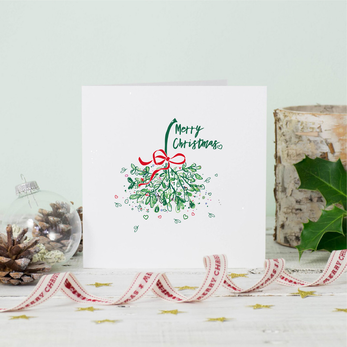 Christmas Mistletoe Love Greeting Card