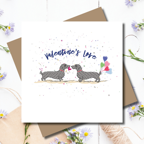 Valentine Dachshund Dogs Greeting Card