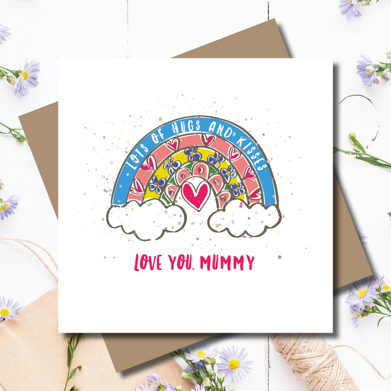 Love and Hugs Rainbow Mother's Day Foiled Greeting Card 