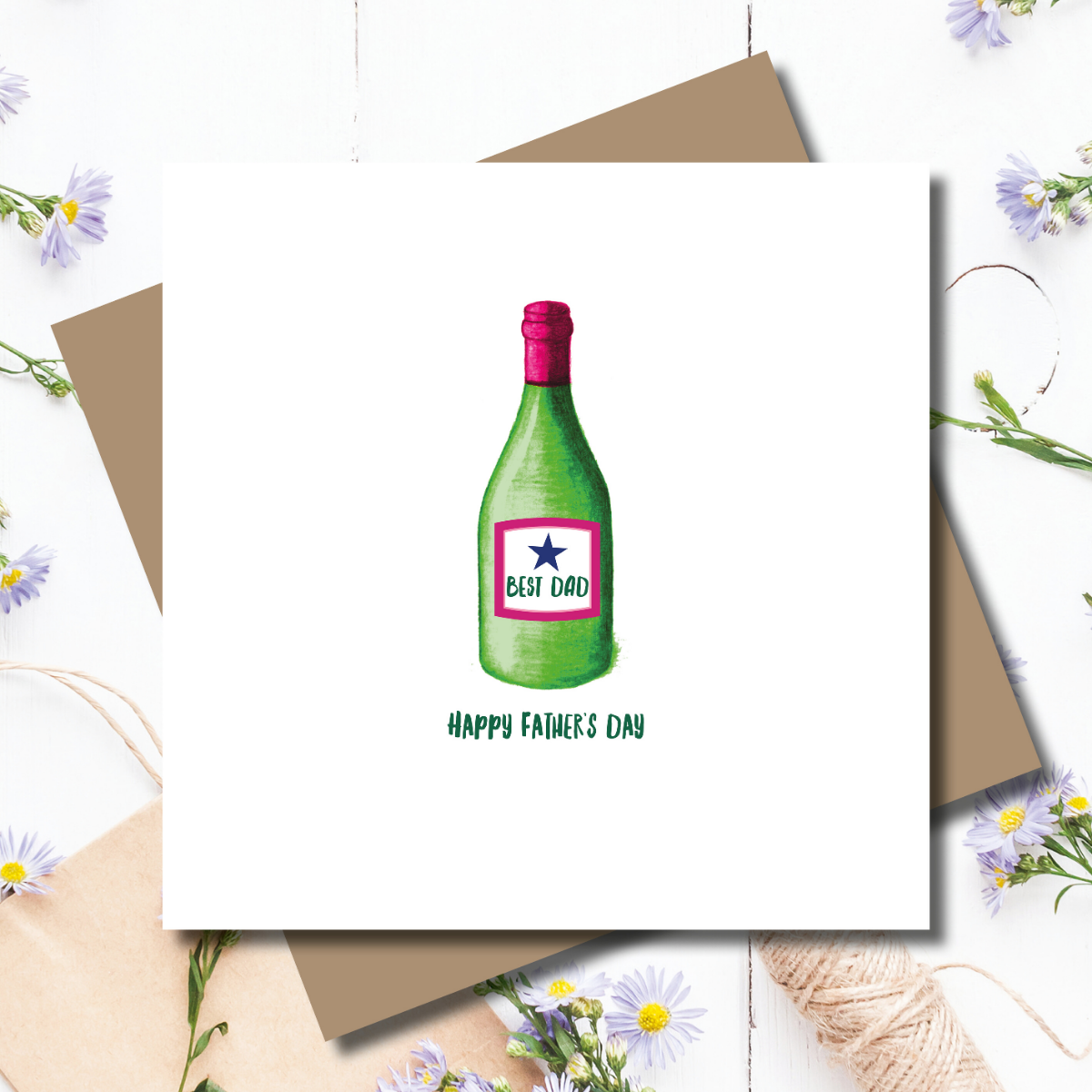Vino Time Best Dad Father's Day Greeting Card