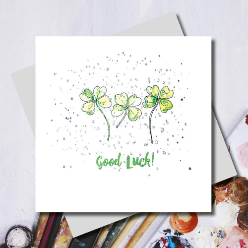 Lucy Good Luck Clover Foiled Greeting Card