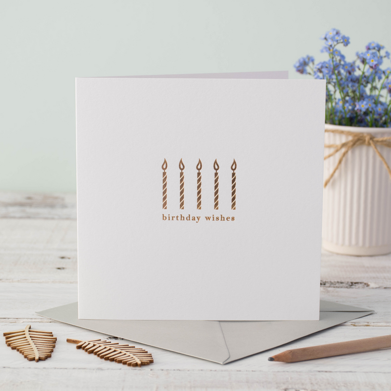 Birthday Candles Gold Foil Greeting Card