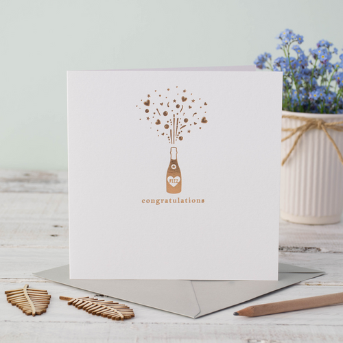 Congratulations Champagne Bottle Greeting Card