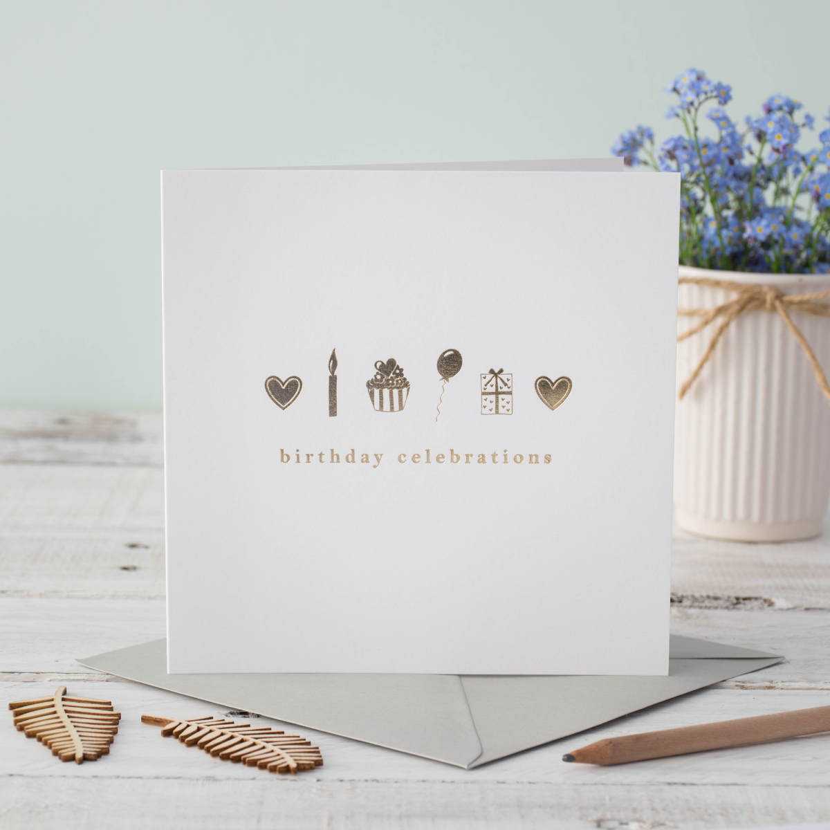 Birthday Celebrations Pink Foil Greeting Card