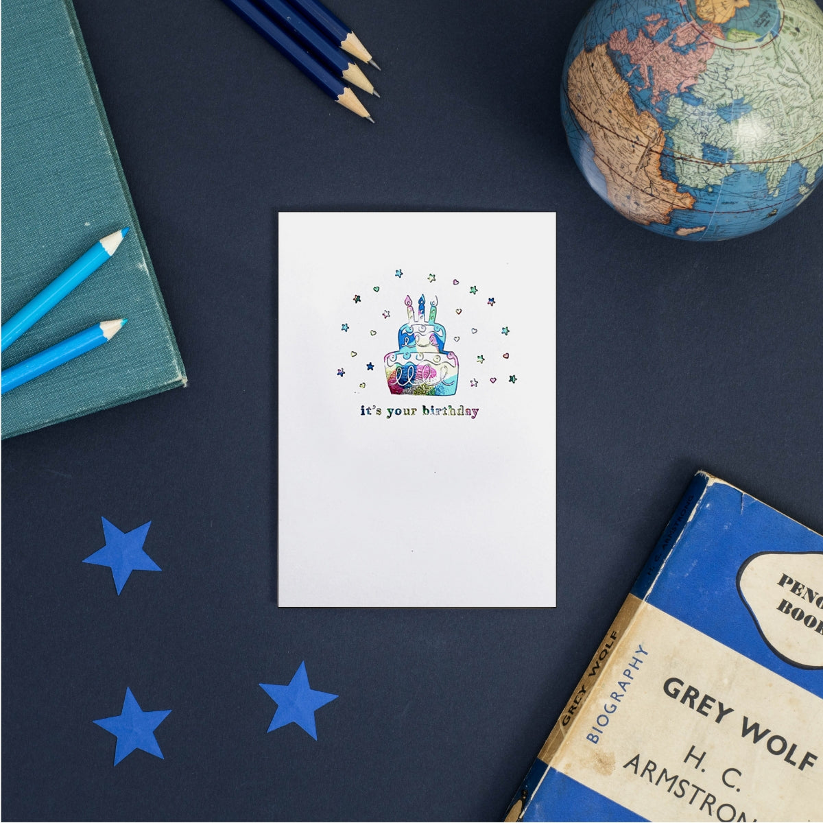 Rainbow It's Your Birthday Cake Greeting Card