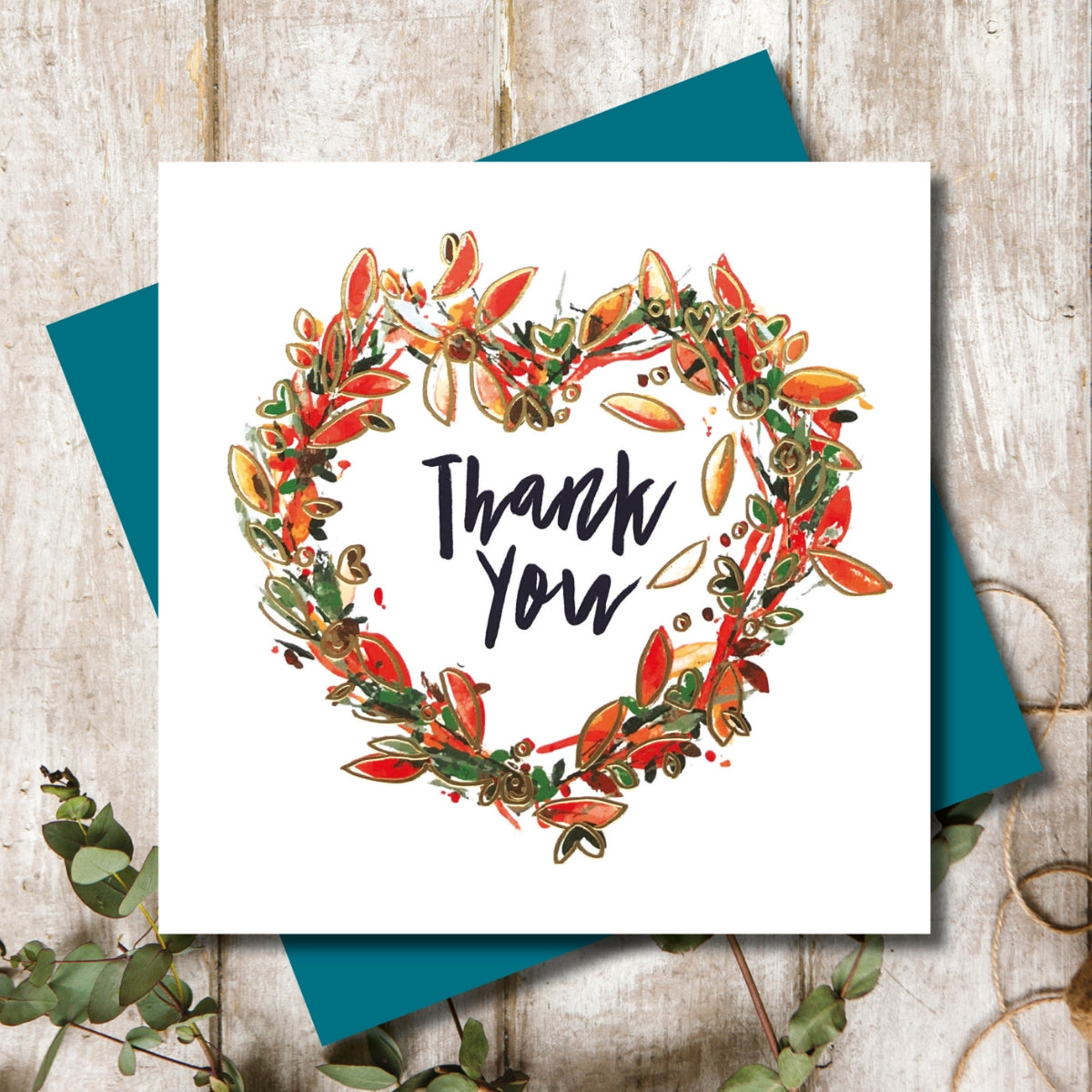 Thank You Wreath Greeting Card