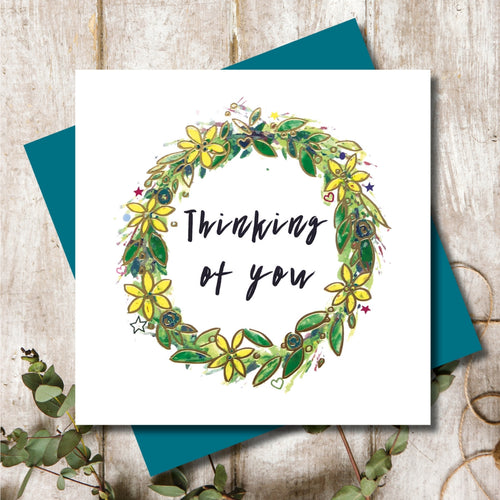 Thinking of You Wreath Greeting Card