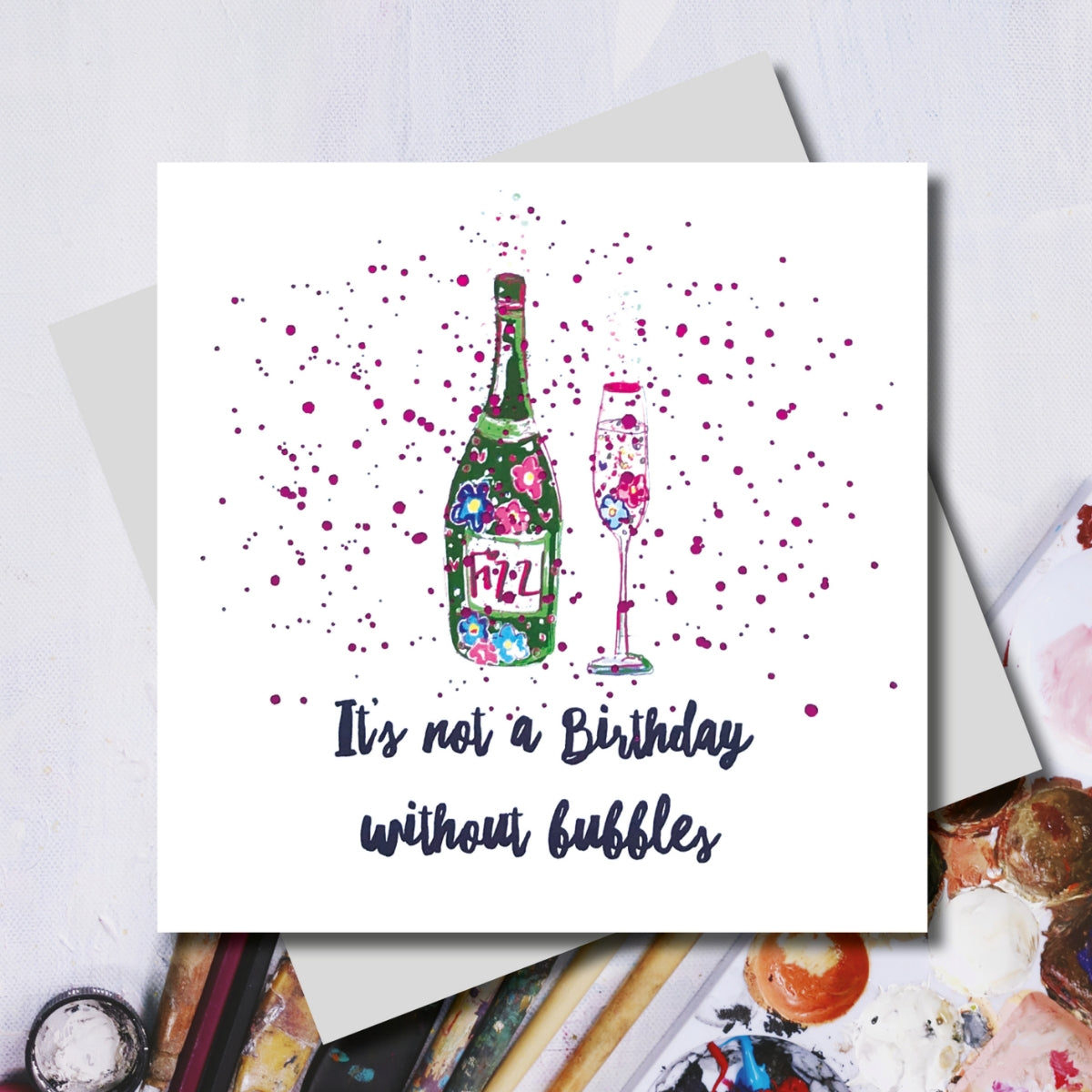 Champagne Birthday Bubbles Greeting Card