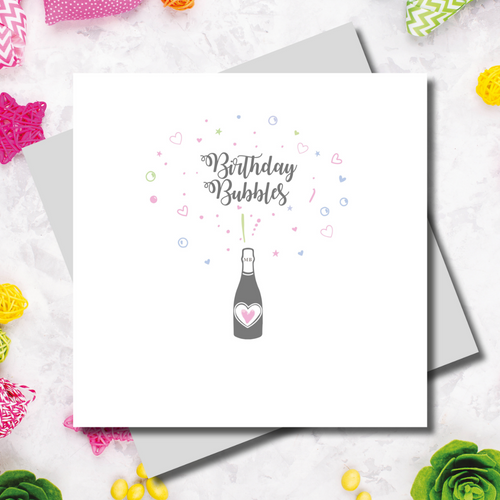 Gracie Birthday Bubbles Champagne Greeting Card