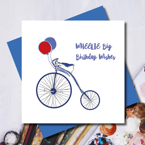 Wheelie Big Bike Birthday Greeting Card