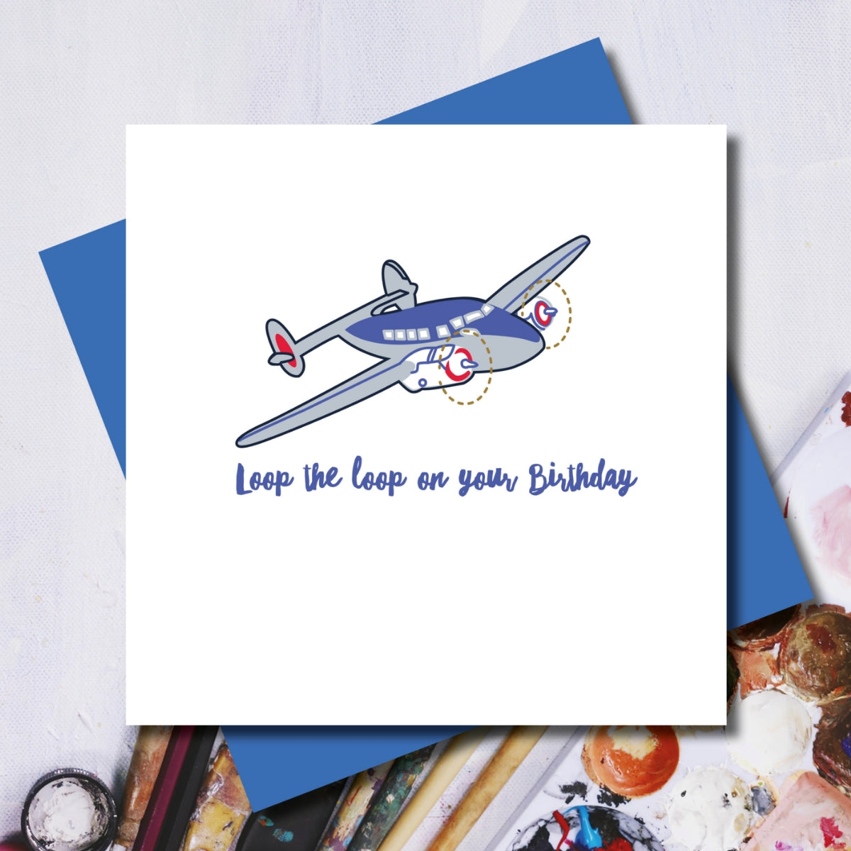 Loop the Loop Plane Happy Birthday Greeting Card